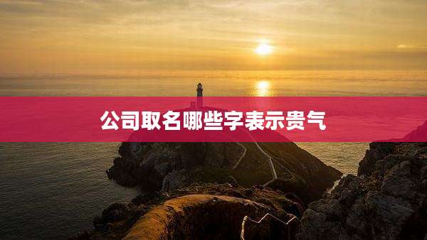 公司取名哪些字表示贵气