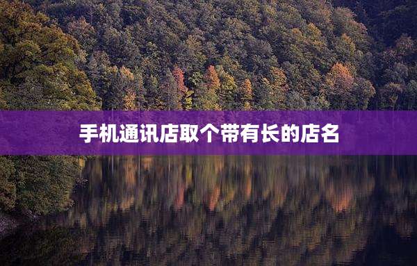 手机通讯店取个带有长的店名