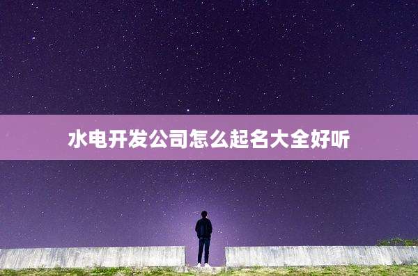水电开发公司怎么起名大全好听