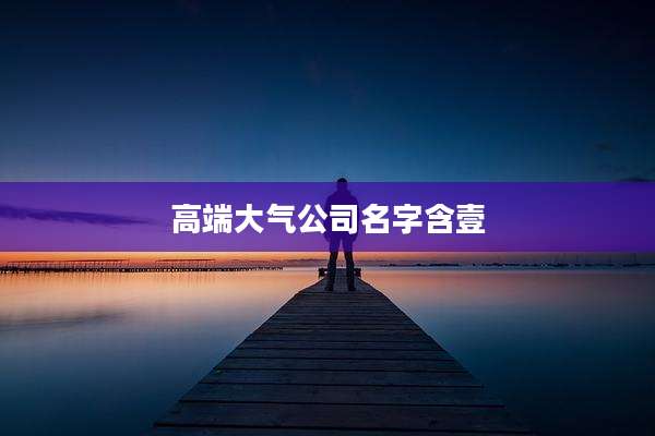 高端大气公司名字含壹