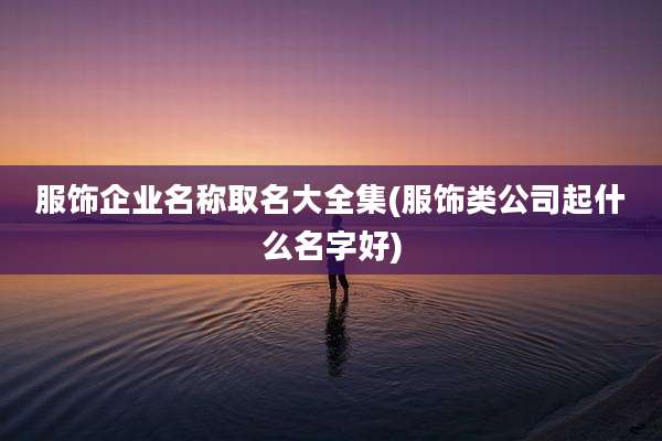 服饰企业名称取名大全集(服饰类公司起什么名字好)