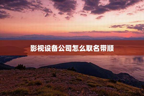 影视设备公司怎么取名带顺