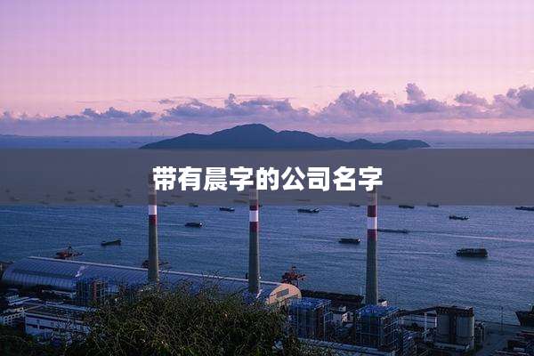 带有晨字的公司名字