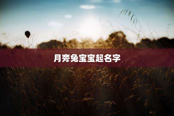 月旁兔宝宝起名字