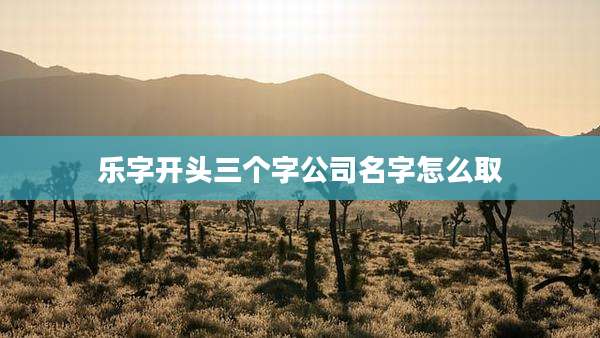 乐字开头三个字公司名字怎么取