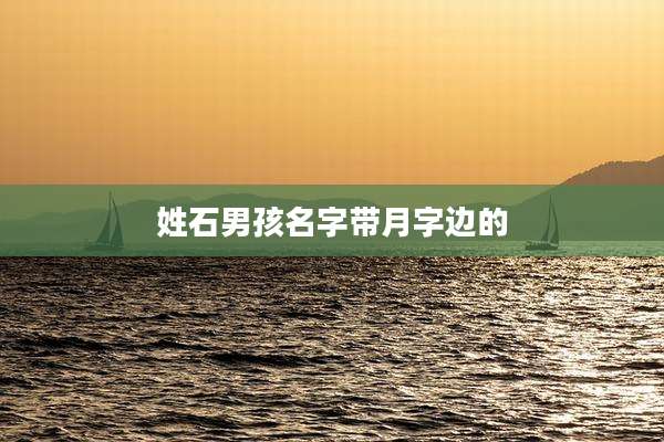 姓石男孩名字带月字边的