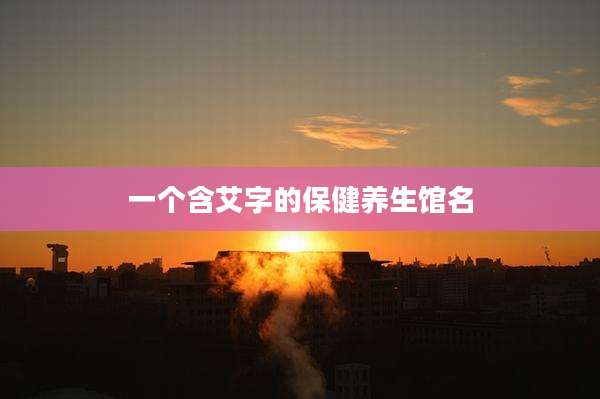 一个含艾字的保健养生馆名