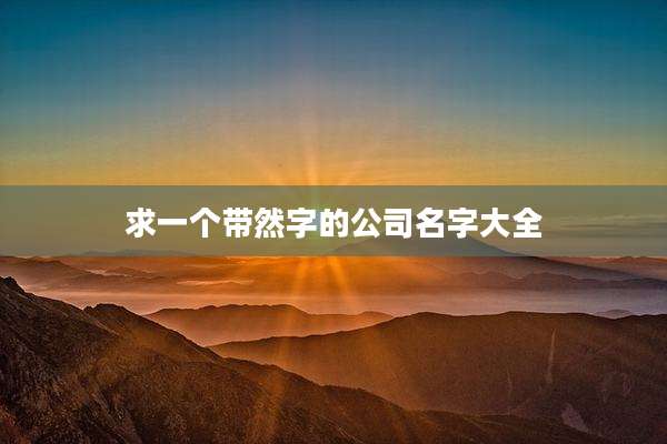 求一个带然字的公司名字大全
