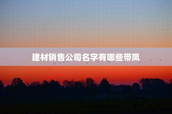 建材销售公司名字有哪些带凤