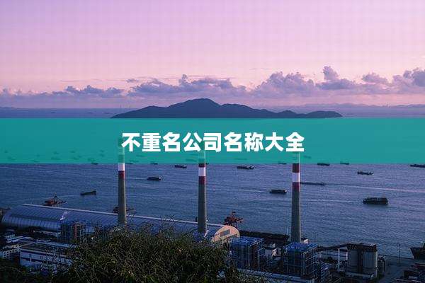 不重名公司名称大全