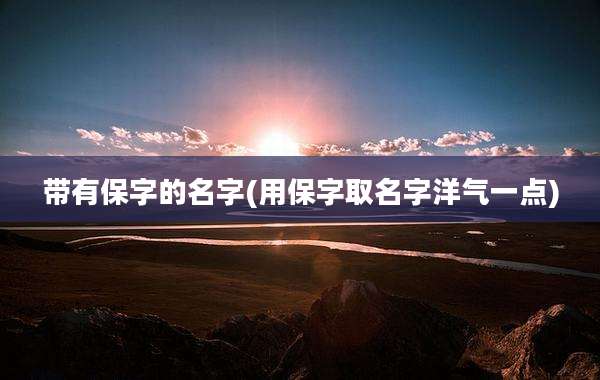 带有保字的名字(用保字取名字洋气一点)