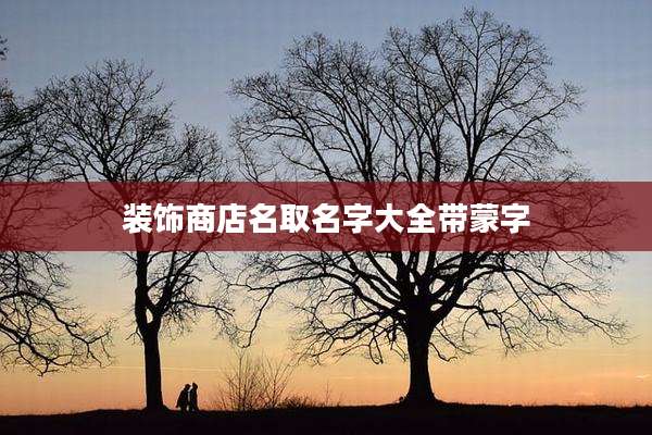 装饰商店名取名字大全带蒙字