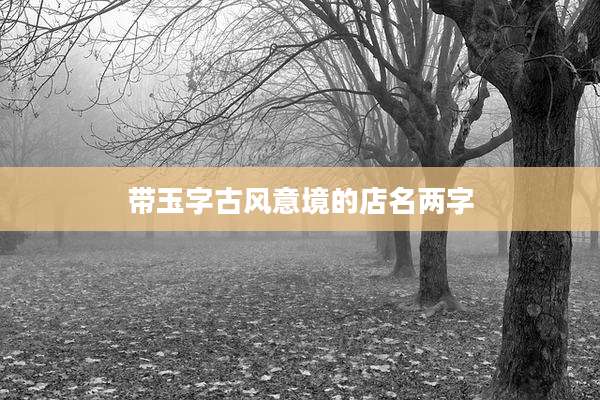 带玉字古风意境的店名两字