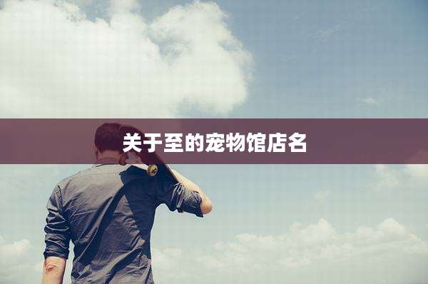 关于至的宠物馆店名
