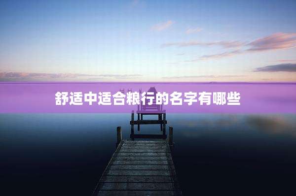 舒适中适合粮行的名字有哪些