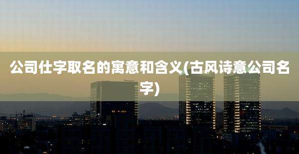 公司仕字取名的寓意和含义(古风诗意公司名字)