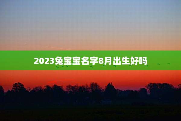 2023兔宝宝名字8月出生好吗