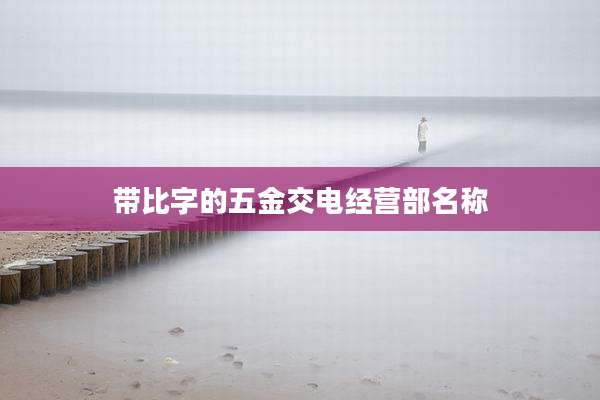 带比字的五金交电经营部名称