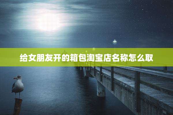 给女朋友开的箱包淘宝店名称怎么取