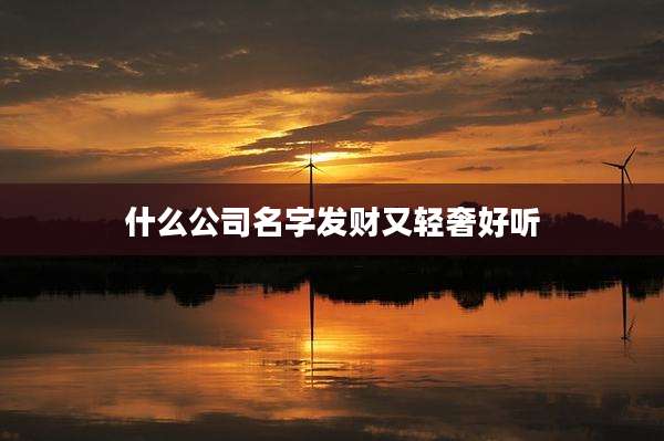 什么公司名字发财又轻奢好听