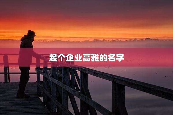 起个企业高雅的名字