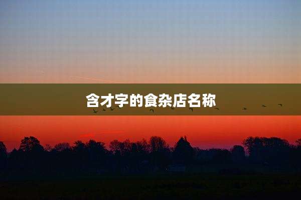 含才字的食杂店名称