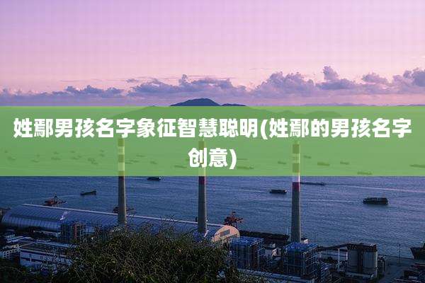 姓鄢男孩名字象征智慧聪明(姓鄢的男孩名字创意)