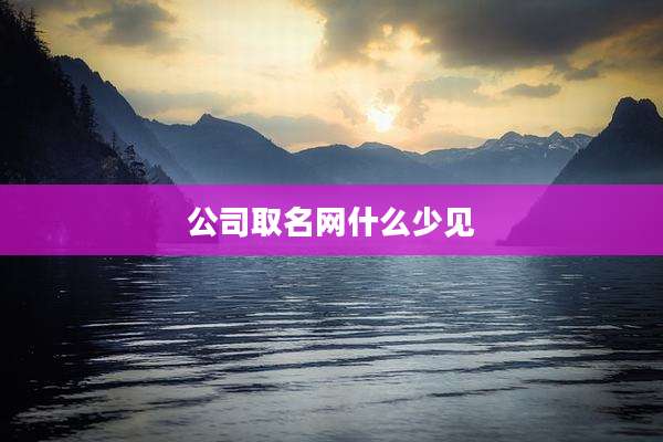 公司取名网什么少见