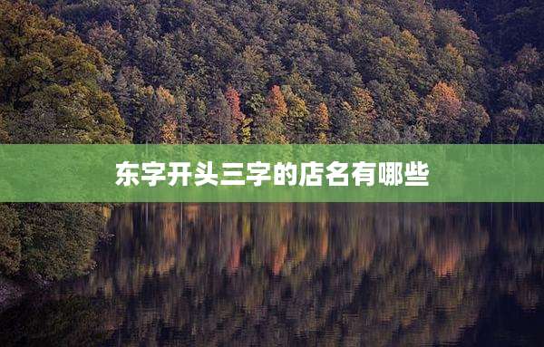 东字开头三字的店名有哪些