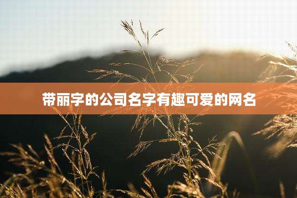 带丽字的公司名字有趣可爱的网名