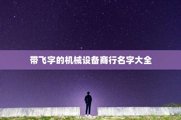 带飞字的机械设备商行名字大全