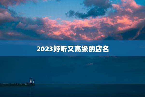 2023好听又高级的店名