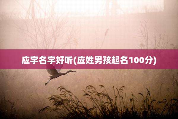 应字名字好听(应姓男孩起名100分)