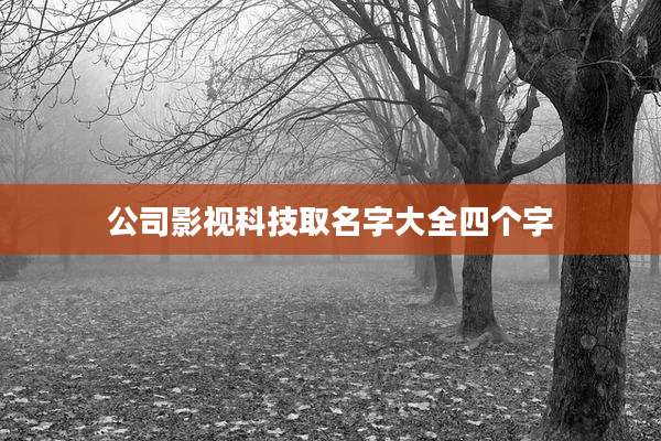 公司影视科技取名字大全四个字