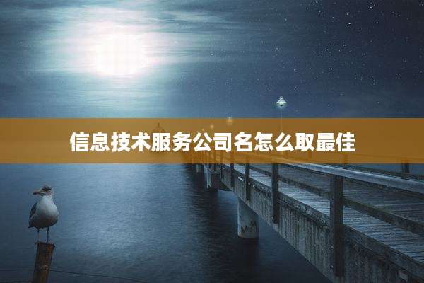 信息技术服务公司名怎么取最佳