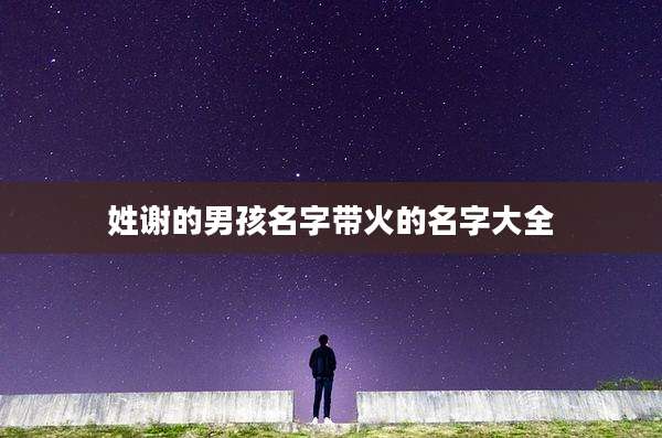 姓谢的男孩名字带火的名字大全