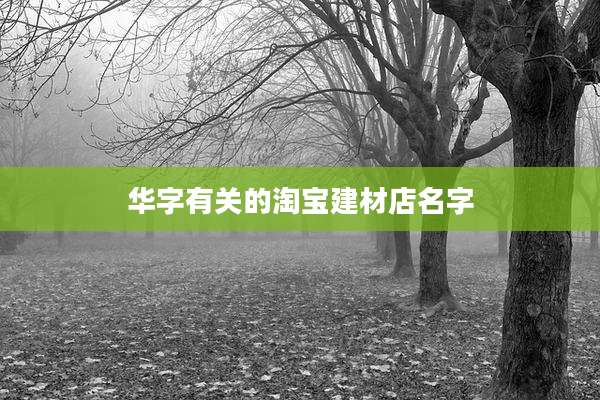 华字有关的淘宝建材店名字