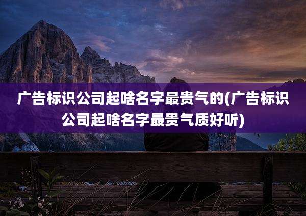 广告标识公司起啥名字最贵气的(广告标识公司起啥名字最贵气质好听)