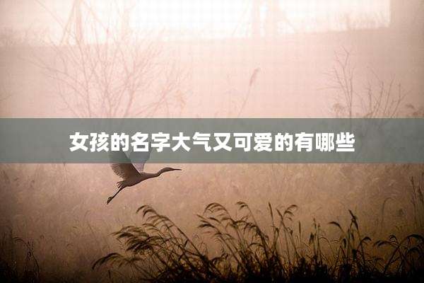 女孩的名字大气又可爱的有哪些