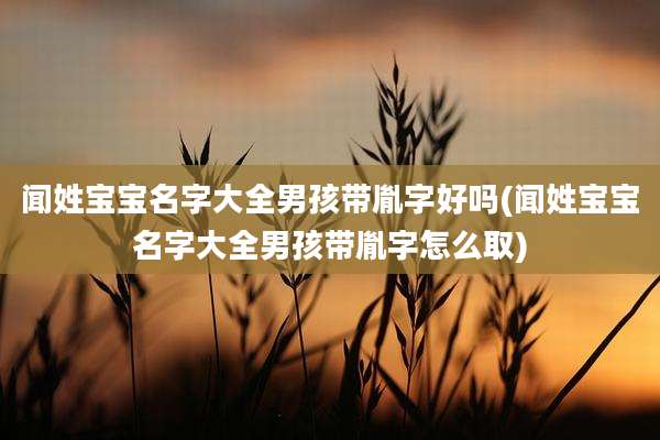 闻姓宝宝名字大全男孩带胤字好吗(闻姓宝宝名字大全男孩带胤字怎么取)