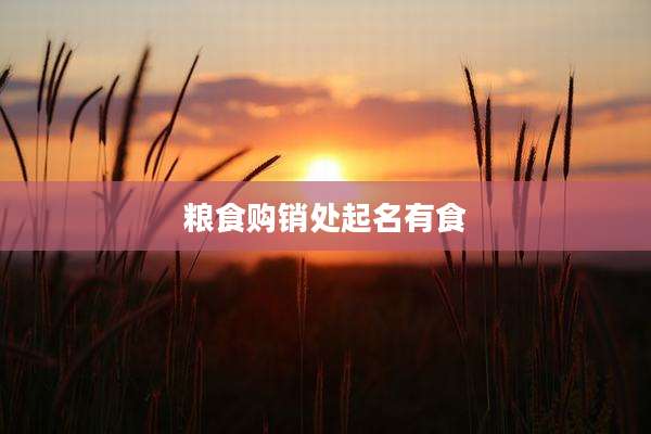 粮食购销处起名有食