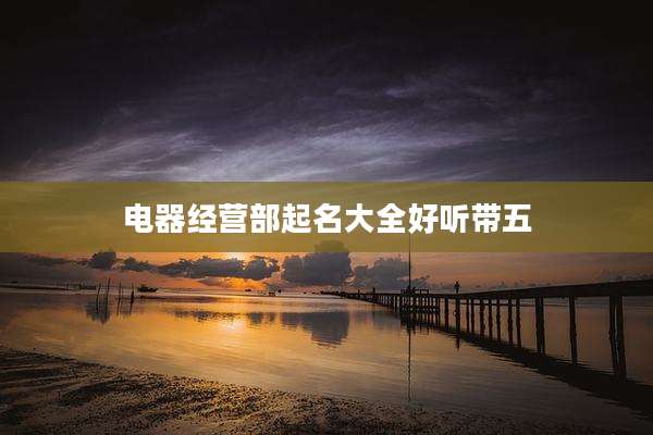 电器经营部起名大全好听带五