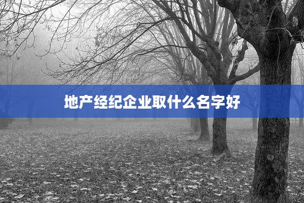地产经纪企业取什么名字好