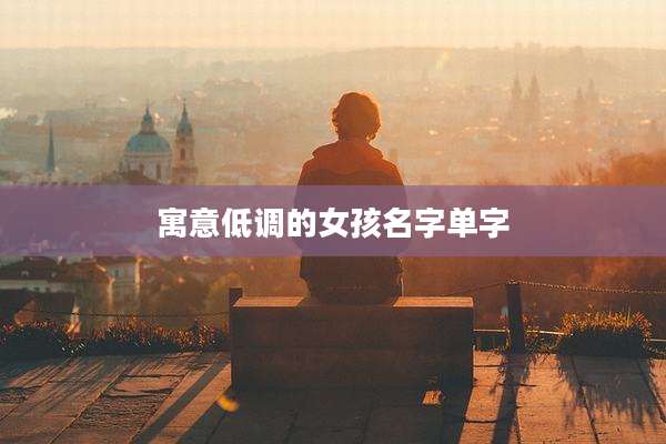 寓意低调的女孩名字单字