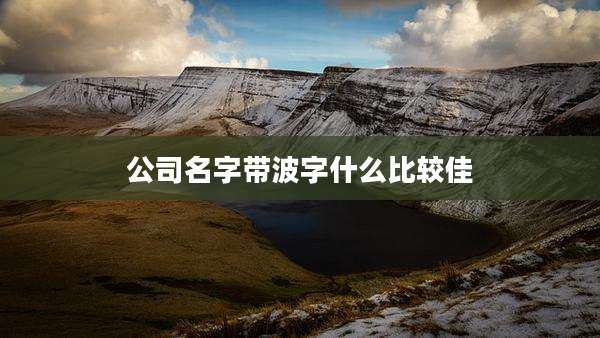 公司名字带波字什么比较佳