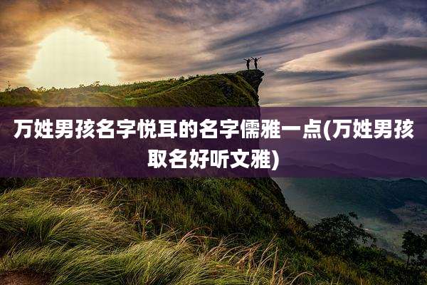 万姓男孩名字悦耳的名字儒雅一点(万姓男孩取名好听文雅)