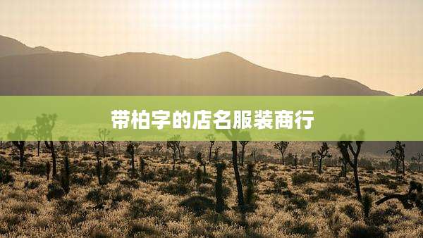 带柏字的店名服装商行