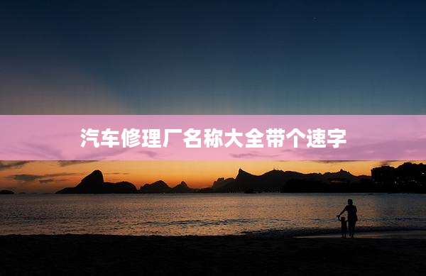 汽车修理厂名称大全带个速字