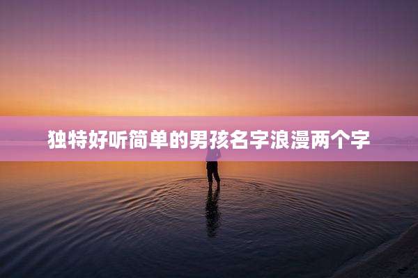 独特好听简单的男孩名字浪漫两个字