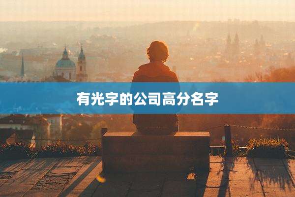 有光字的公司高分名字